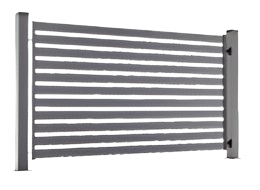 Zaun PALISADE+: Lamellensystem, basierend auf einem vollständigen Profil mit 8 cm breiten Lamellen