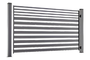 Zaun HORIZONTAL PRESTIGE: besteht aus einem geschlossenen Stahlprofil